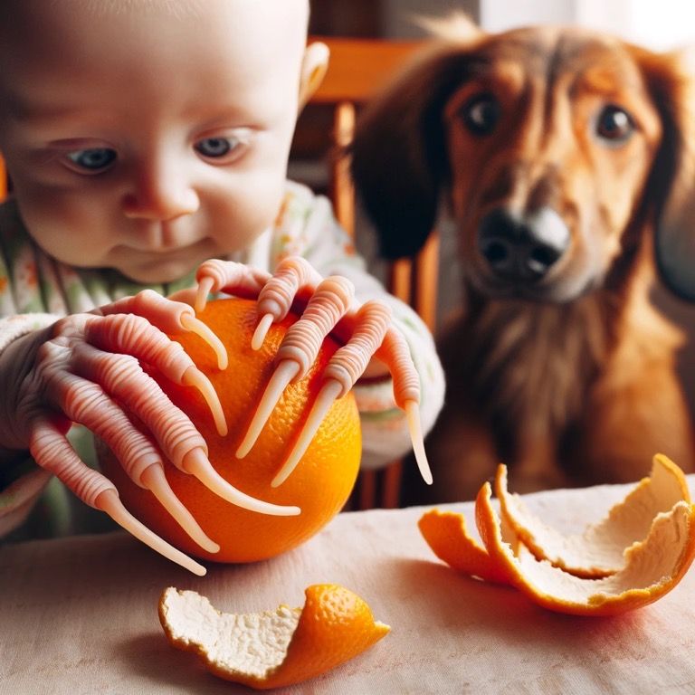 peeling an orange